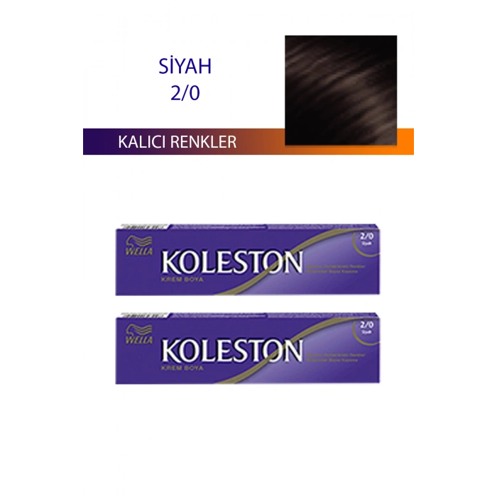 2 Adet Single Tüp Boya Saç Boyası Siyah 2/0 (74)
