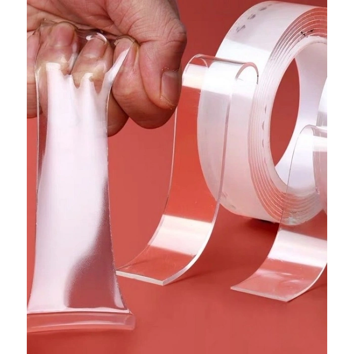 2 metre x 3 cm Şeffaf Güçlü Nano Çift Taraflı Silikon Jel Yapıştırıcı Bant