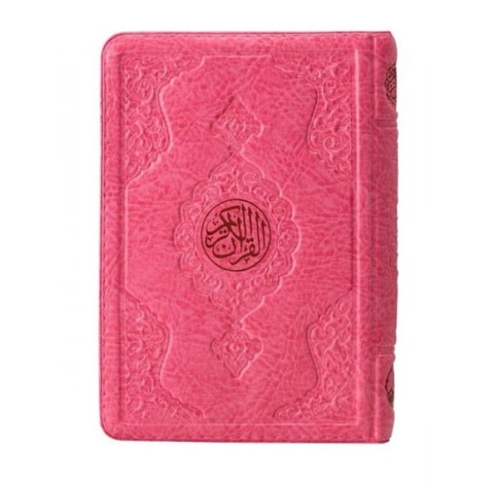 2 Renkli Pembe Hafız Boy Kuran-I Kerim Kılıflı 2 Renkli Kuranı Kerimler
