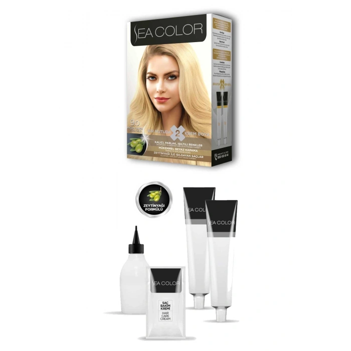 2 Tüp Krem Saç Boyası Seti Buğday Sarısı No:9.0 (74)
