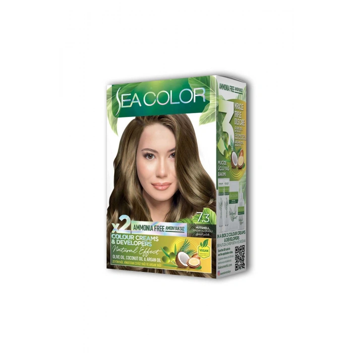 2 Tüp Krem Saç Boyası Seti Fındık Kabuğu No:7.3 (74)