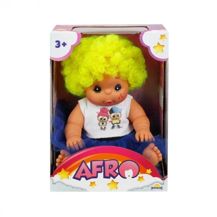 20040 Afro Kıvırcık lı Bebek 23 cm -Sunman