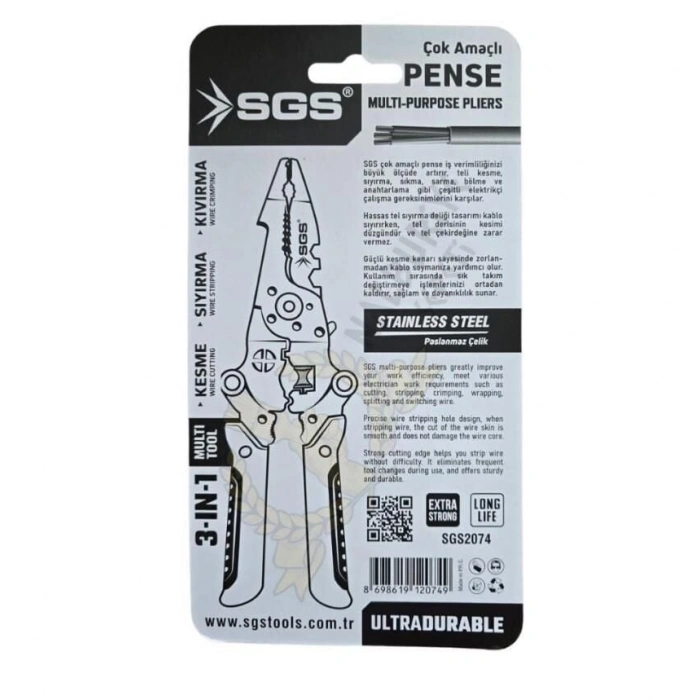 2074 Çok Amaçlı Elektrikçi Pense Seti