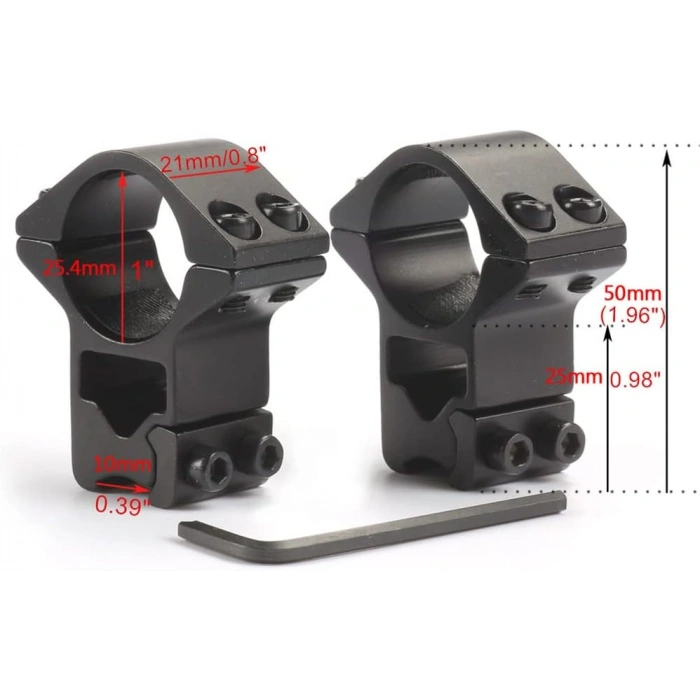 25.4mm dürbün için 11mm YÜKSEK Halı Ayağı