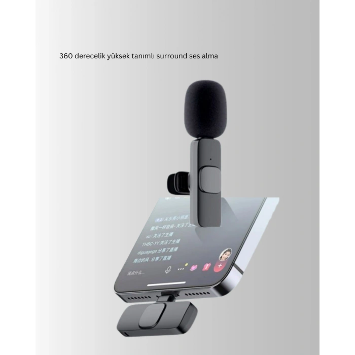 2’li Kablosuz Yaka Mikrofonu iPhone İçin Profesyonel Video Ses