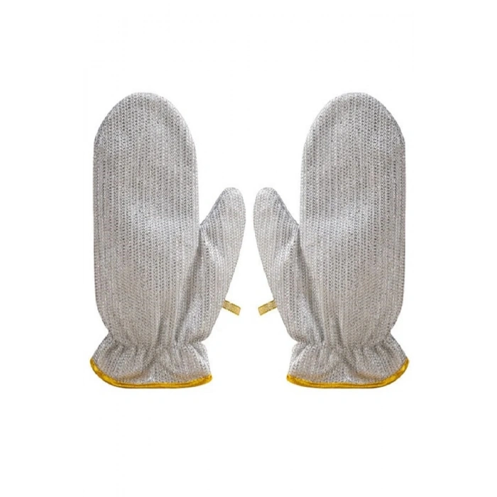 2li Telli Bulaşık Eldiveni Su Geçirmez Kir Sökücü Tava Tencere Ovma Mutfak Banyo Temizlik Eldiveni