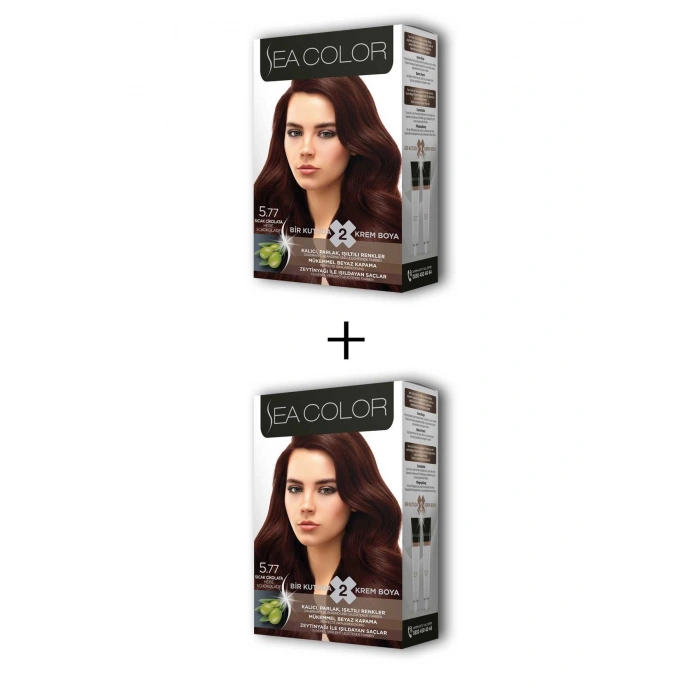 2X2 Tüp Krem Saç Boyası Seti Sıcak Çikolata No:5.77 (74)