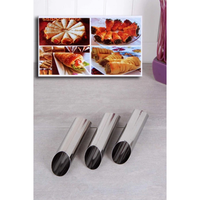 3 Adet Çelik Korneo / Korne Hamur Kalıbı (74)