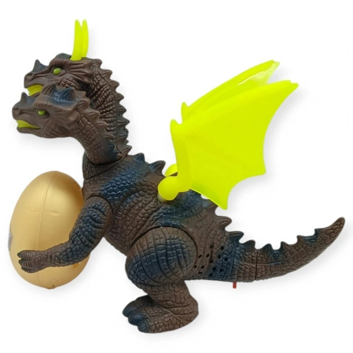 3 Başlı Mitolojik Ejderha - Pilli Yerde Gezen Sesli Figür  - 1 ADET