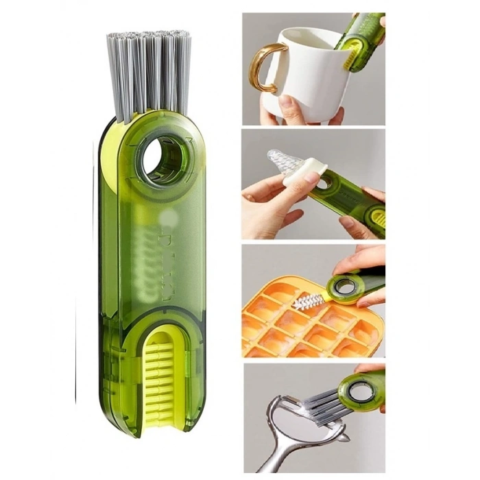 3 Fonksiyonlu Çok Amaçlı  Temizlik Fırçası Mutfak-Banyo-Araç- Klavye -Pencere Oluk Temizlik Fırçası