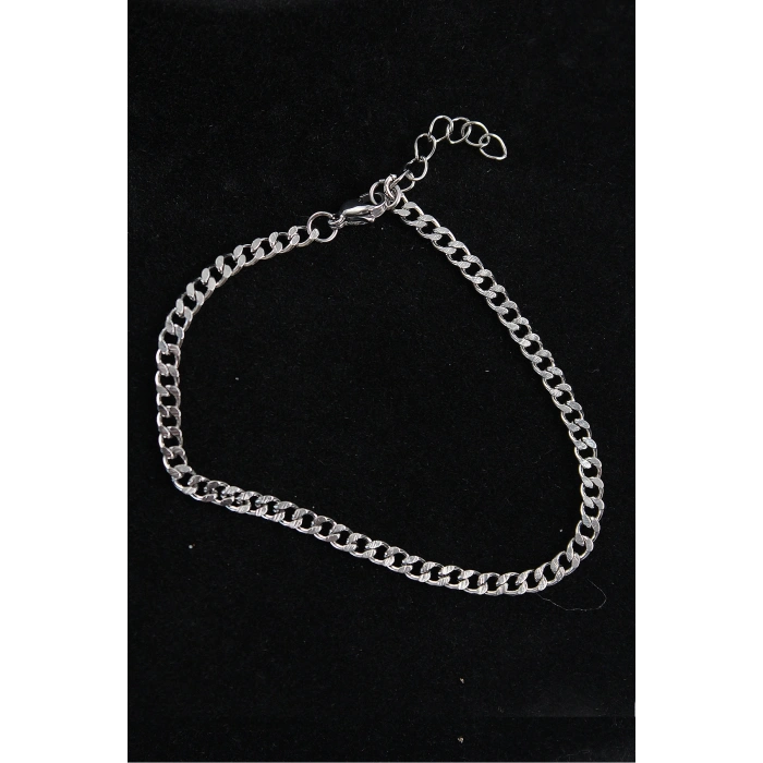 316L Çelik İnce Klasik Model Gümüş Renk Erkek Bileklik