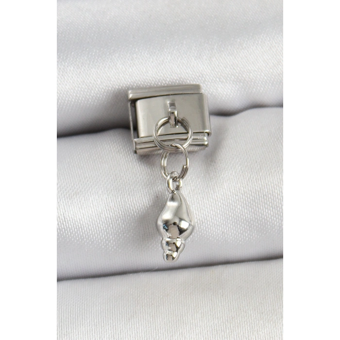 316L Çelik Sallantılı Deniz Kabuğu Model Gümüş Renk Nomination Charm