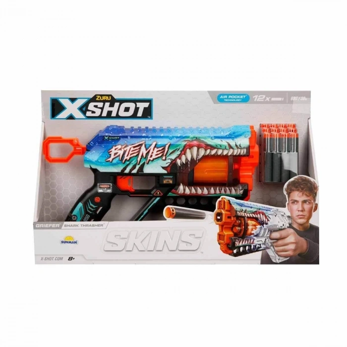 36561 X-Shot Skins Griefer 12 li Sünger Dart Atan  32 cm