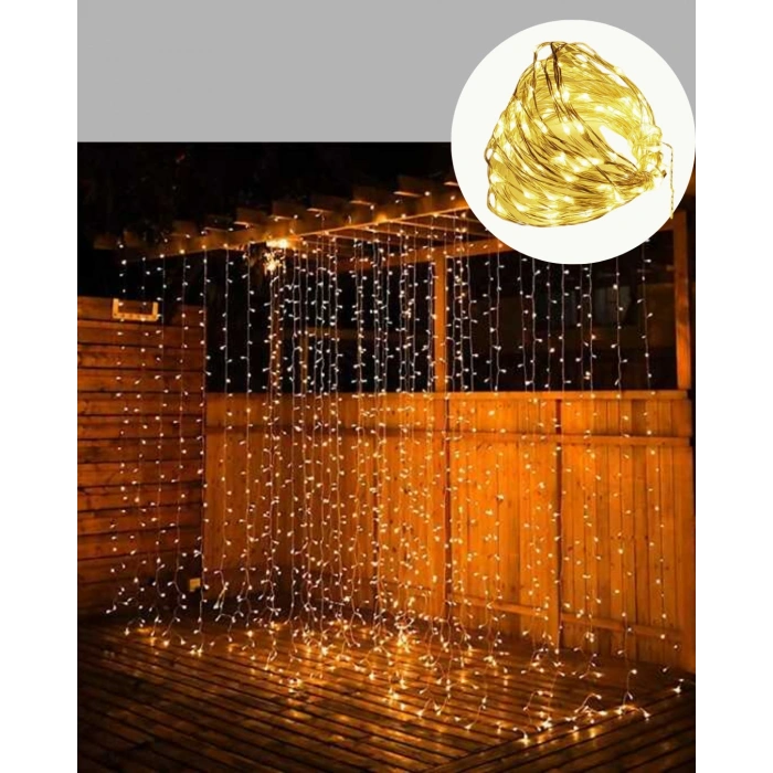 3x3 LED Işık Perdesi Şelale Model İç Dış Mekân Dekorasyonu