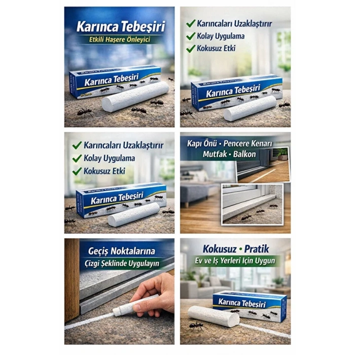 4 Adet Haşere Tebeşiri  Böcek Önleyici Tebeşir  Etkili Hamam Böceği Ve Karınca Kovucu (74)