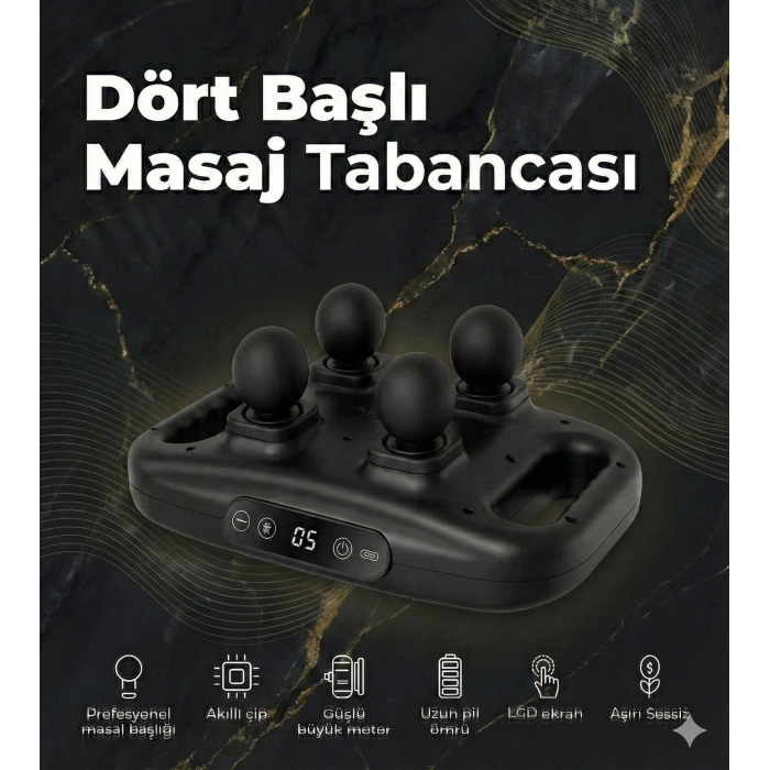 4 Başlıklı Masaj sı - Ergonomik Derin Doku Sırt ve Boyun Masaj Aleti Ağrı ve Sızı