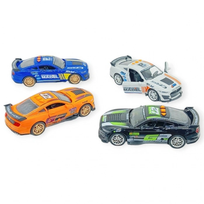4Lü Set Spor Araba GT-500 Sürtmeli Işıklı Sesli Plastik 18cm - 1 ADET