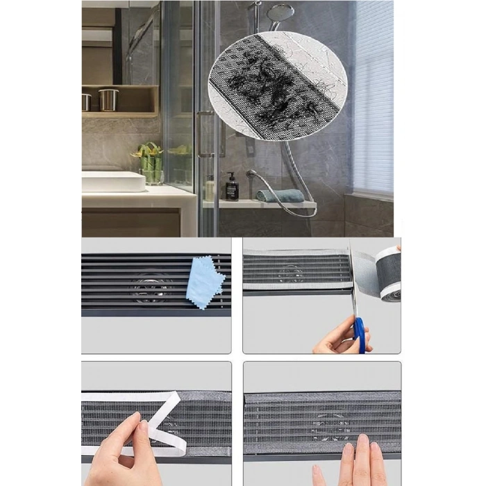 4 Metre Yapışkanlı Banyo Gider Koruyucu  Toplayıcı – Gider Böcek Koruyucu Gider Süzgeci