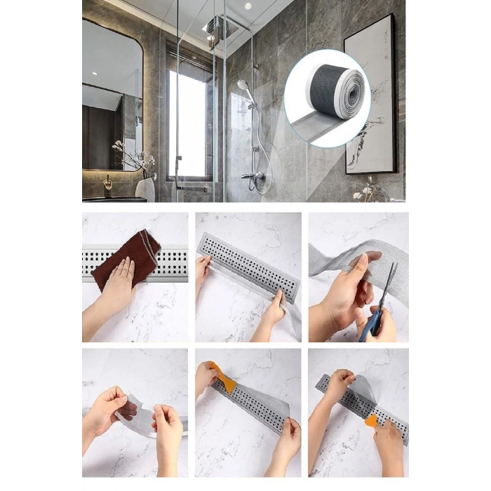 4 Metre Yapışkanlı Banyo Gider Koruyucu  Toplayıcı – Gider Böcek Koruyucu Gider Süzgeci