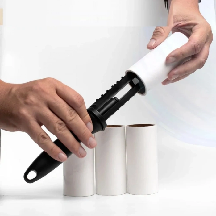 4 Yedekli Tüy Toplama Rulosu 240 Yaprak Evcil Hayvan Elbise Yatak Tüy  Toplayıcı