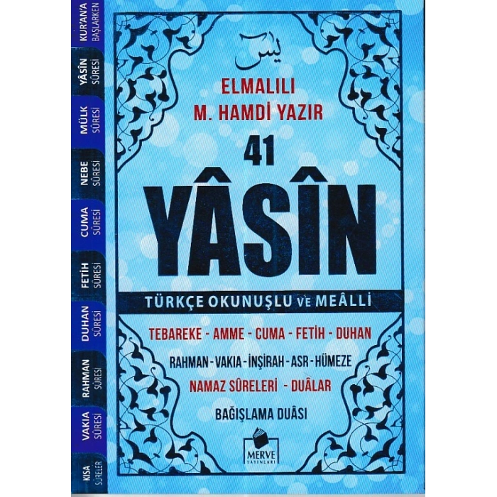 41 Yasin Çanta Boy Türkçe Okunuşlu ve Mealli Mavi Kapak