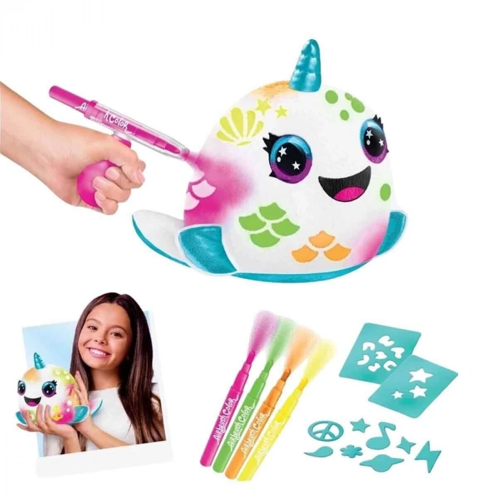 45523 Airbrush Peluş Neon Boyama Seti -Sunman