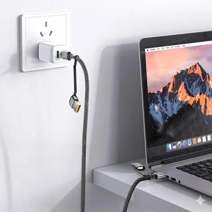 4’ü 1 Arada 100w Akıllı Tasarım Yüksek Dalılık Çoklu Uyumlu Örgülü Hızlı Şarj Kablosu