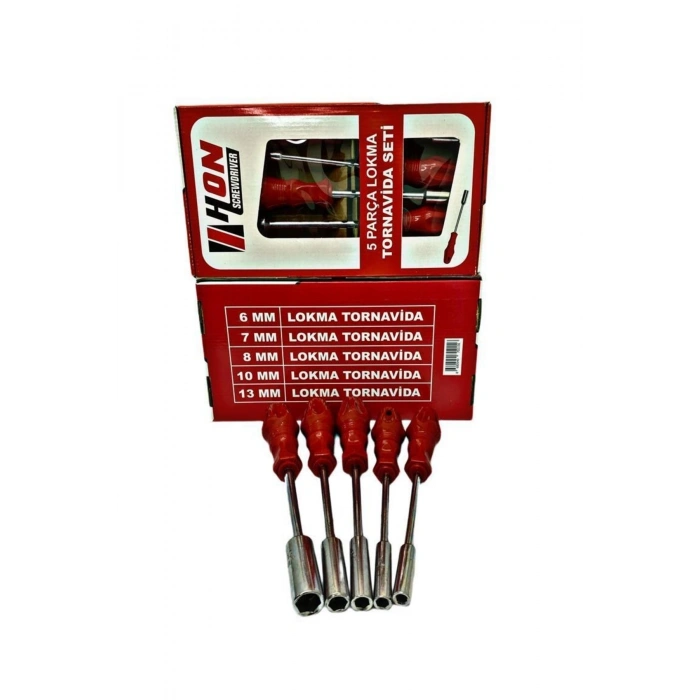 5 Adet Lokma Anahtar Tornida 6/7/8/10/13/mm Metal Altıgen