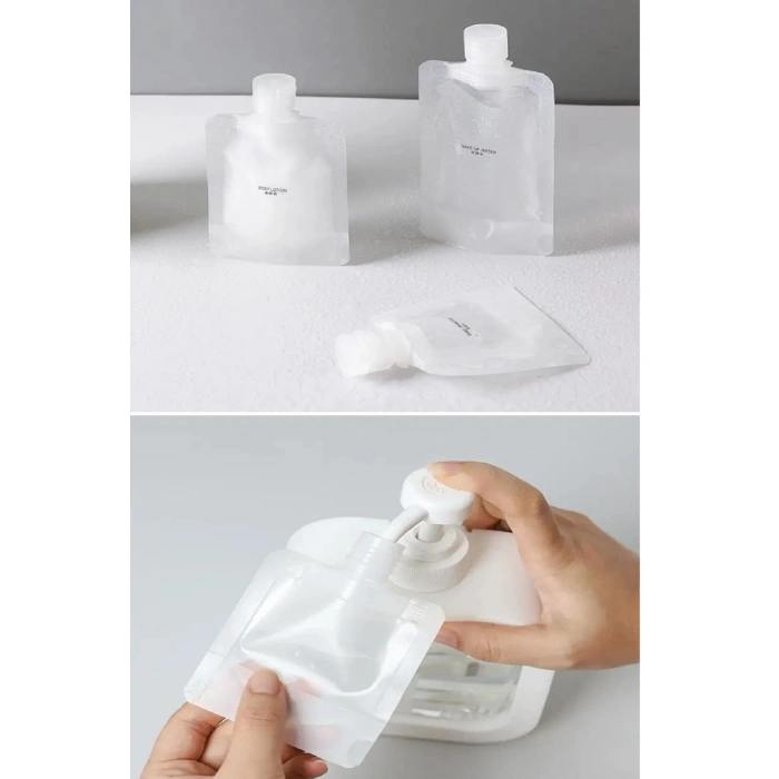 5 Adet Şeffaf Sıvı Kozmetik Çantaları Seyahat Losyon Şampuan Yüz i El Sabunu Ambalajı