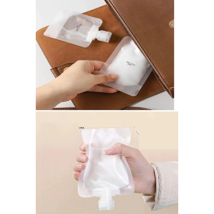 5 Adet Şeffaf Sıvı Kozmetik Çantaları Seyahat Losyon Şampuan Yüz i El Sabunu Ambalajı