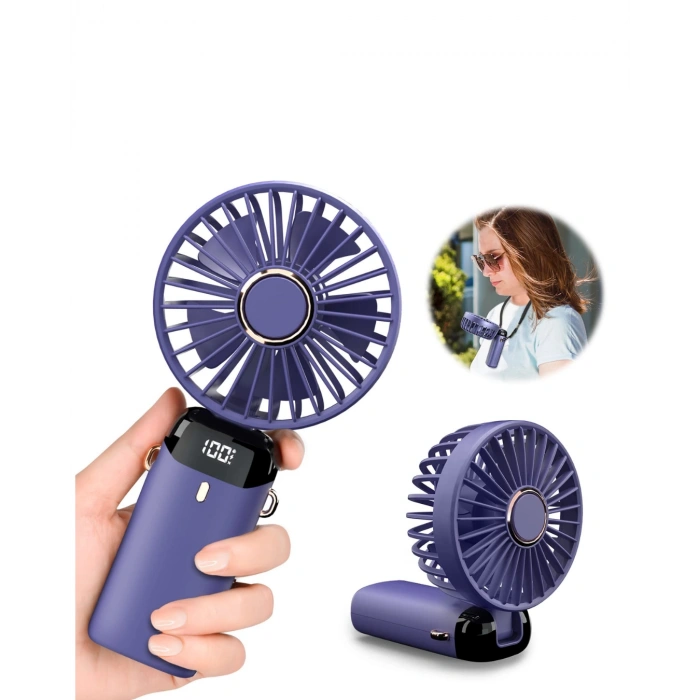 5 Kademeli Güçlü Üfleme Kapasiteli Taşınabilir Mini Fan