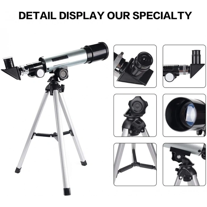 50x360 Mini Teleskop Kara Uzay Teleskobu Aliminyum Gövde Tripodlu (  )