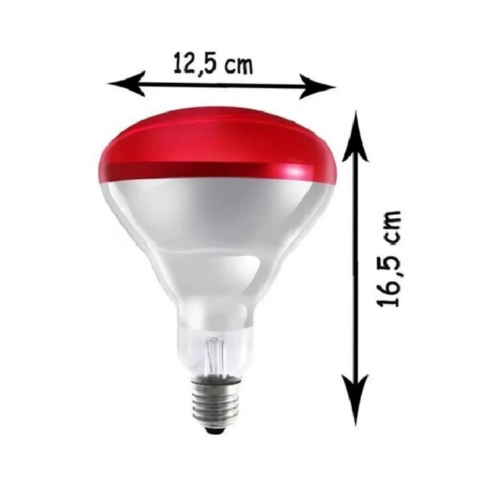 (6 Adet) 250W Kızılötesi Isıtıcılı Hayvan Isıtma ve Kuluçka Lambası (Kırmızı Işık) E27 (Kalın Duy) (  )