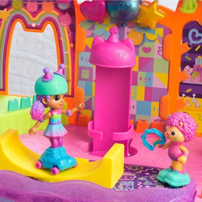 69755 SUN-SPM-FİGÜR OYUN SET GABBY S DOLLHOUSE ÇATI KATI PATEN PARTİSİ
