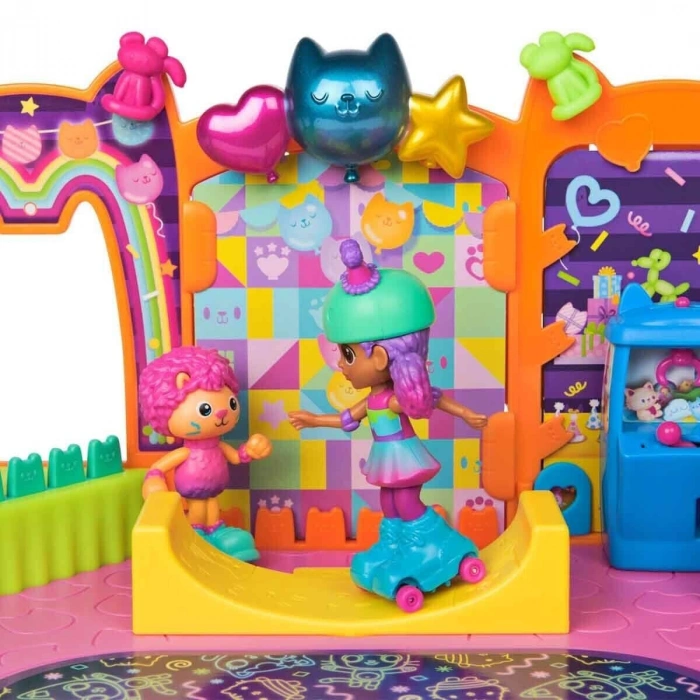 69755 SUN-SPM-FİGÜR OYUN SET GABBY S DOLLHOUSE ÇATI KATI PATEN PARTİSİ
