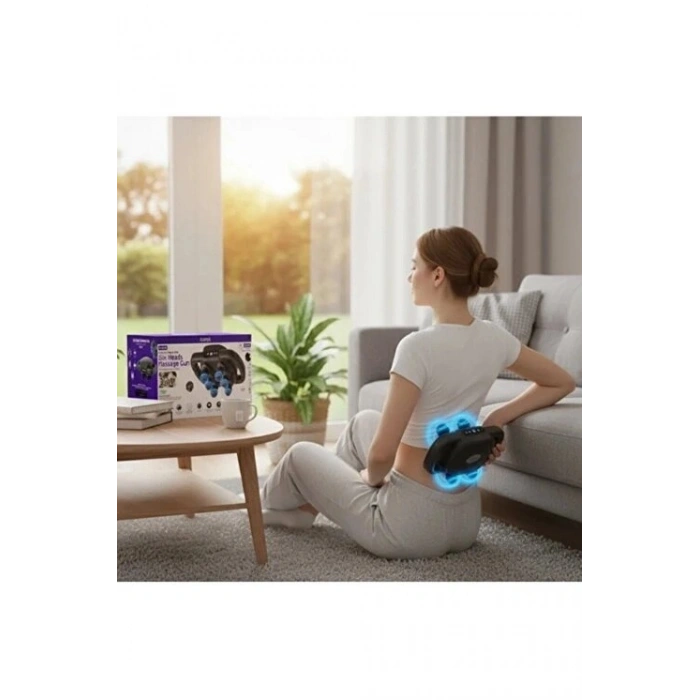 9 Kademeli Şarjlı Titreșimli Masaj sı 6 Başlıklı / 25w 1800 Mah