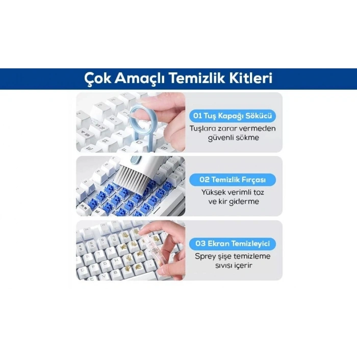 7 Parça Klye Ve Kulaklık Temizleme Fırça Seti