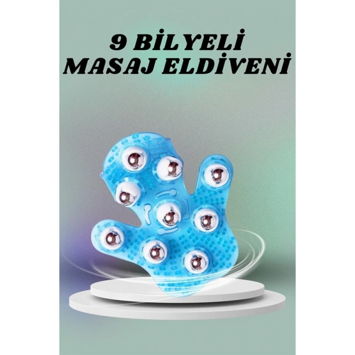 9 Bilyeli El Şeklinde Omuz Bacak Masaj Aleti Masaj Eldiveni Giyilebilir Plastik Vücut Sıkılaştırıcı