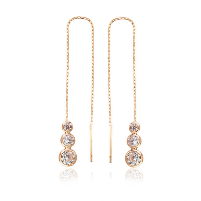 925 Ayar Gümüş Beyaz Taşlı Zincirli Küpe Ea1160048 (74)