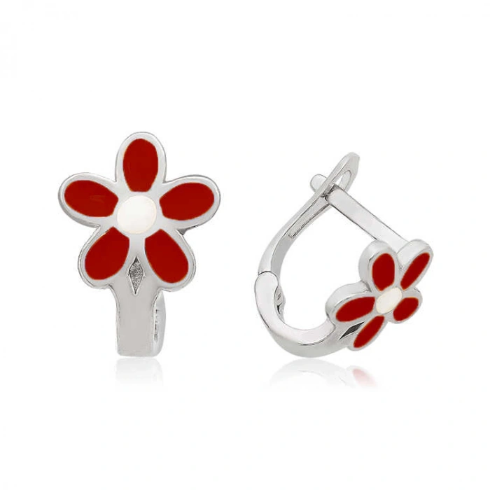 925 Ayar Gümüş Çiçek Çocuk Küpesi T4130 (74)