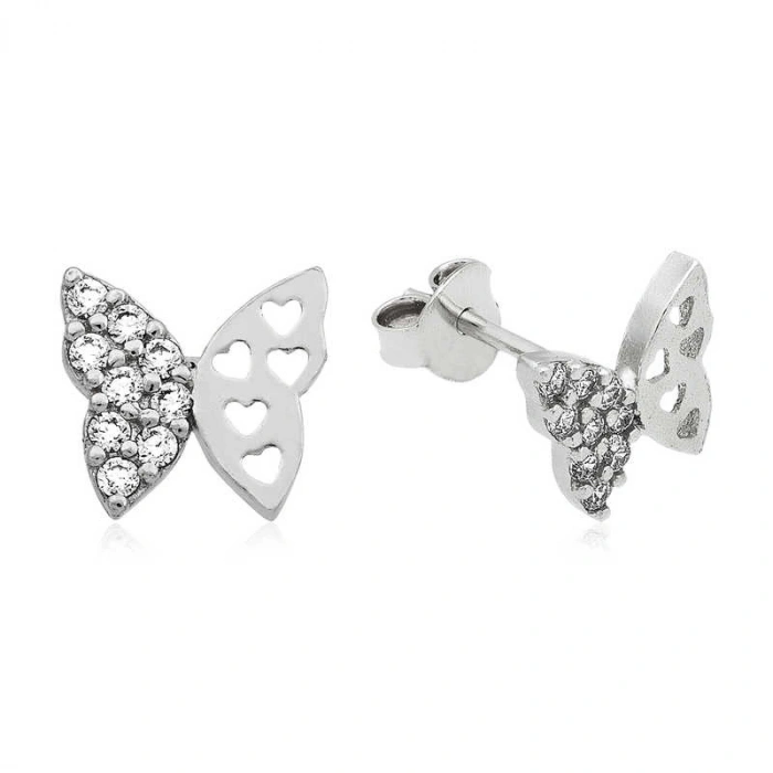 925 Ayar Gümüş Çivili Kelebek Küpe Ea1160226 (74)