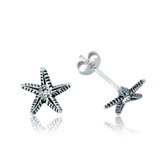 925 Ayar Gümüş Deniz Yıldızı Çivili Küpe Ea1160023 (74)