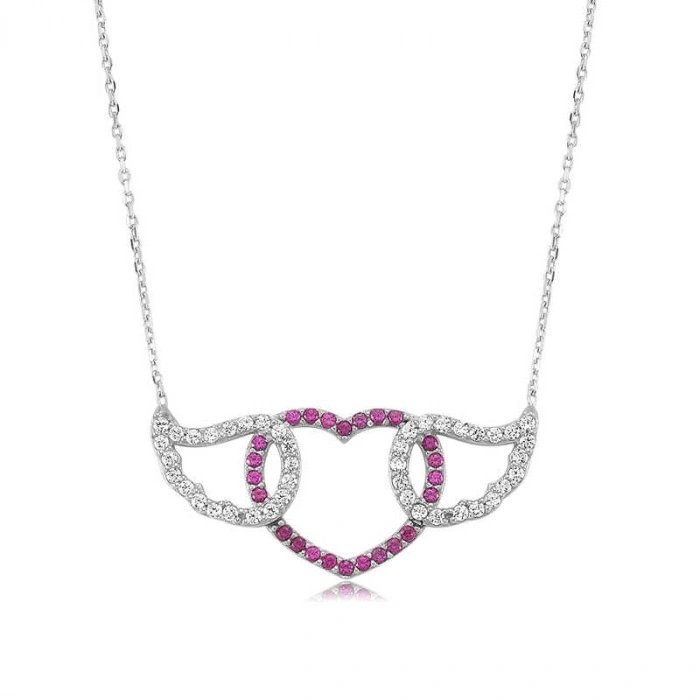 925 Ayar Gümüş Kanatlı Kalp Kadın Gümüş Kolye Pt0461127 (74)