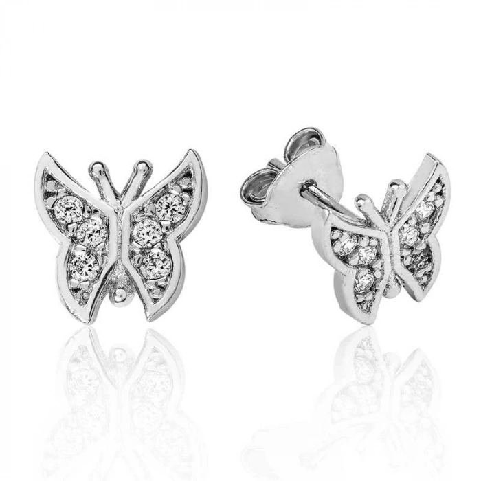925 Ayar Gümüş Kelebek Çivili Küpe Ea1160096 (74)