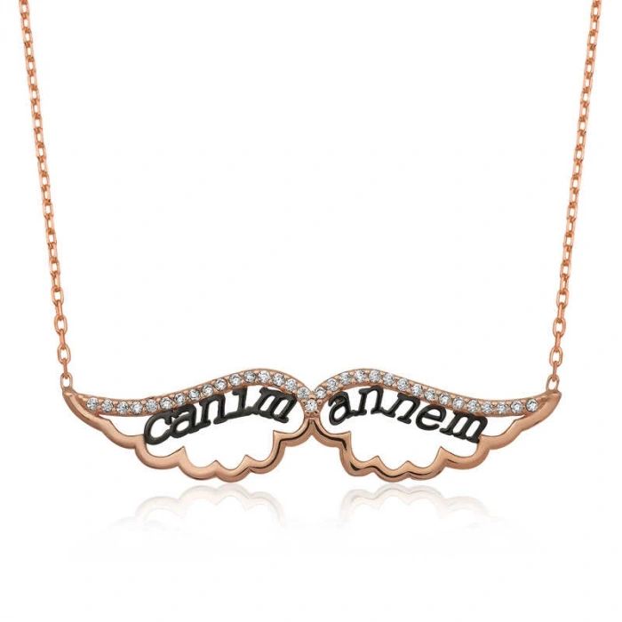 925 Ayar Gümüş Melek Canım Annem Kadın Gümüş Kolye Pt2610718 (74)