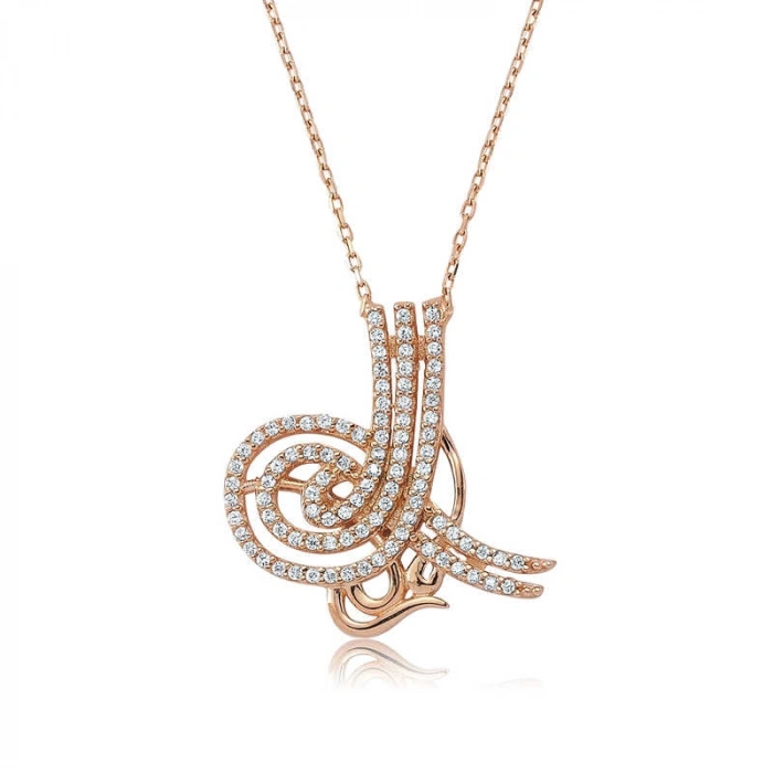 925 Ayar Gümüş Tuğralı Kadın Gümüş Kolye Pt2610011 (74)