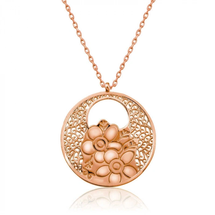 925 Ayar Gümüş Yaşam Çiçeği Gümüş Kolye T6258 (74)