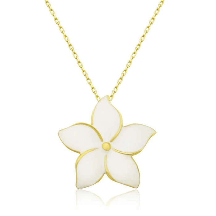 925 Ayar Gümüş Yasemin Çiçeği Kadın Gümüş Kolye T6757 (74)