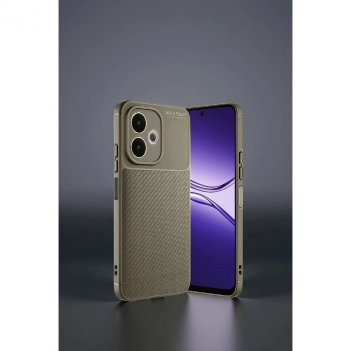 A5 Pro 4g Kılıf Auto Fus Karbon Kapak - Kahverengi