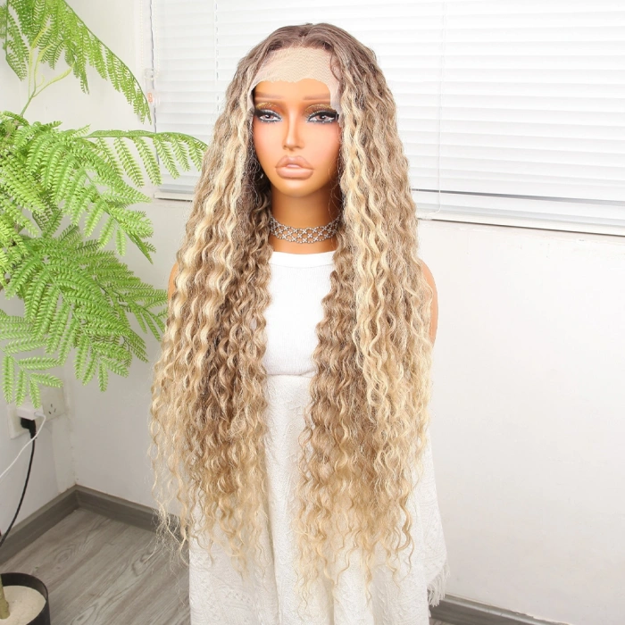Afro Daa Kumral Balköpüğü Ombre ve Röfleli Fiber Sen Tül Peruk